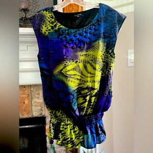 Stylish Blue and Yellow Women's Top